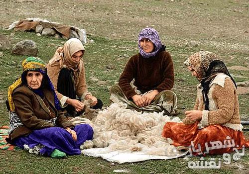 خرید نخ و نقشه تابلو فرش طرج نخ ریسی عشایر کد j-194