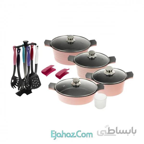 سرویس پخت و پز قابلمه گرانیت 18 پارچه تکنو مدل Venos