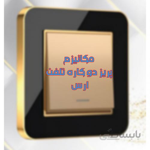 مکانیزم پریز دو کاره تلفن مدل ارس مشکی طلایی