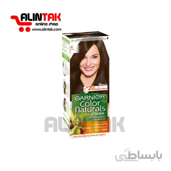 کیت رنگ موی گارنیر شماره 4 پایه رنگ قهوه ای