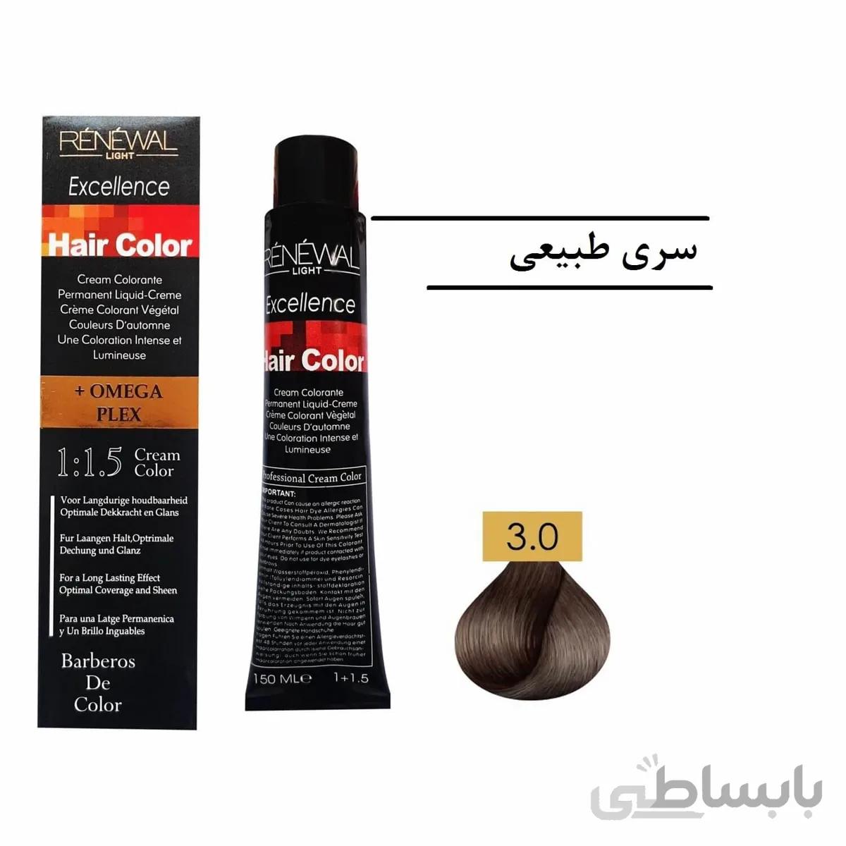 رنگ مو رنوال 3.0 قهوه‌ای طبیعی تیره