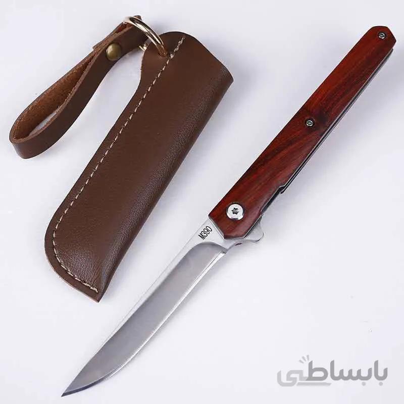 چاقو M390 دسته چوبی