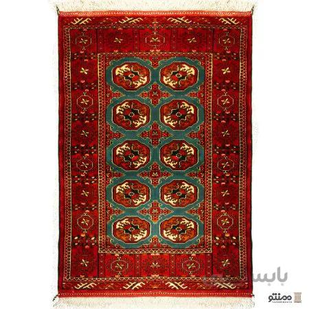 قالیچه دستباف زرع و نیم ترکمن تمام پشم سایز 150×100