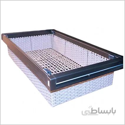 سبد حصیری ریلی داخل کمد لباس ABS طرح ویبو مشکی کد J215-216