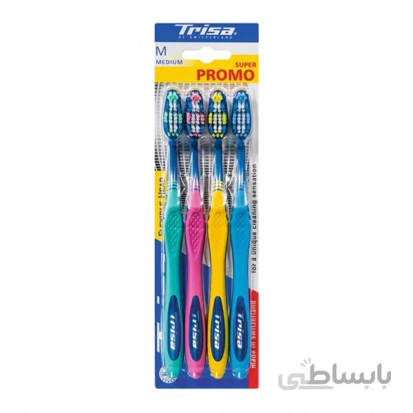 مسواک فلکسیبل هد 4 عددی تریزا Trisa Flexible Head