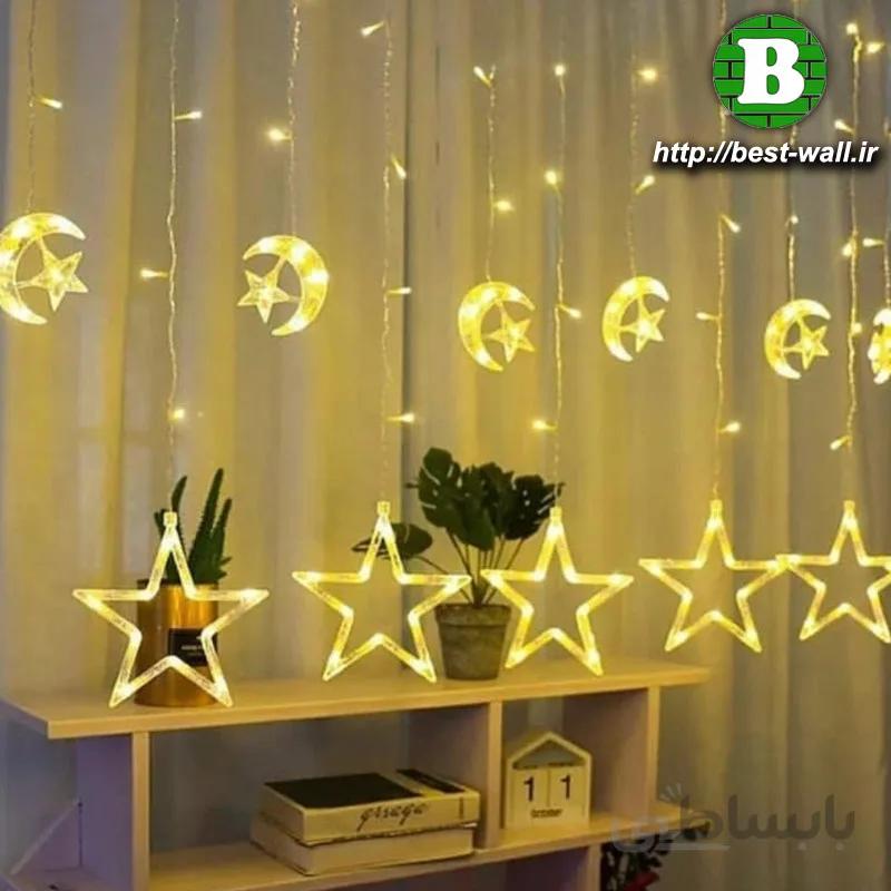 ریسه چراغانی ماه و ستاره بهم چسبیده