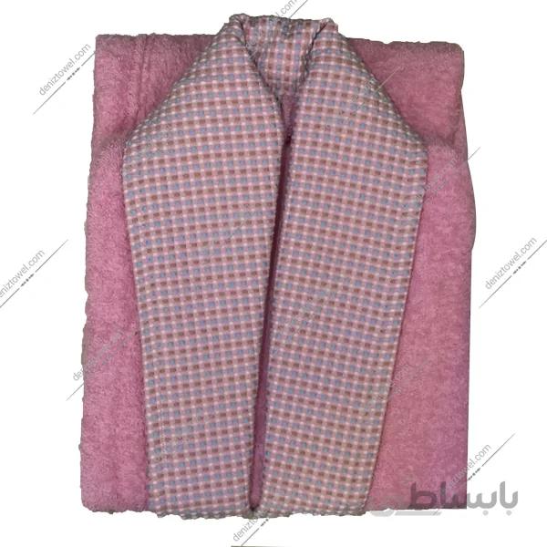حوله تن پوش طرح یاس صورتی