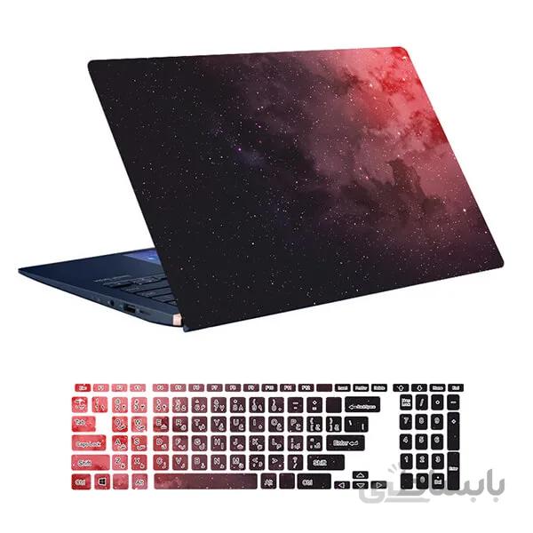 اسکین لپ تاپ طرح Space کد ۸۱ به همراه استیکر کیبورد