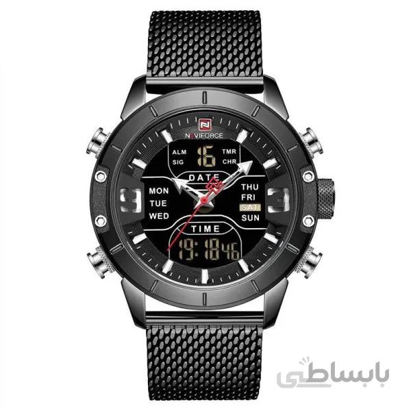 ساعت مردانه دوزمانه مشکی ناوی فورس مدل NF9153