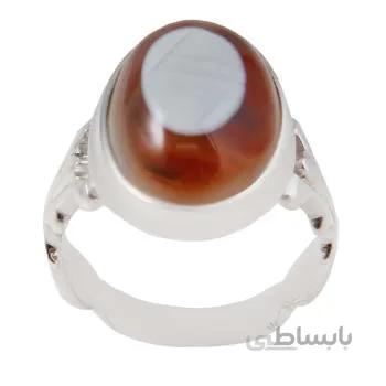 انگشتر نقره مردانه مدل عقیق سلیمانی باباقوری رکاب دست ساز کد AM_1699