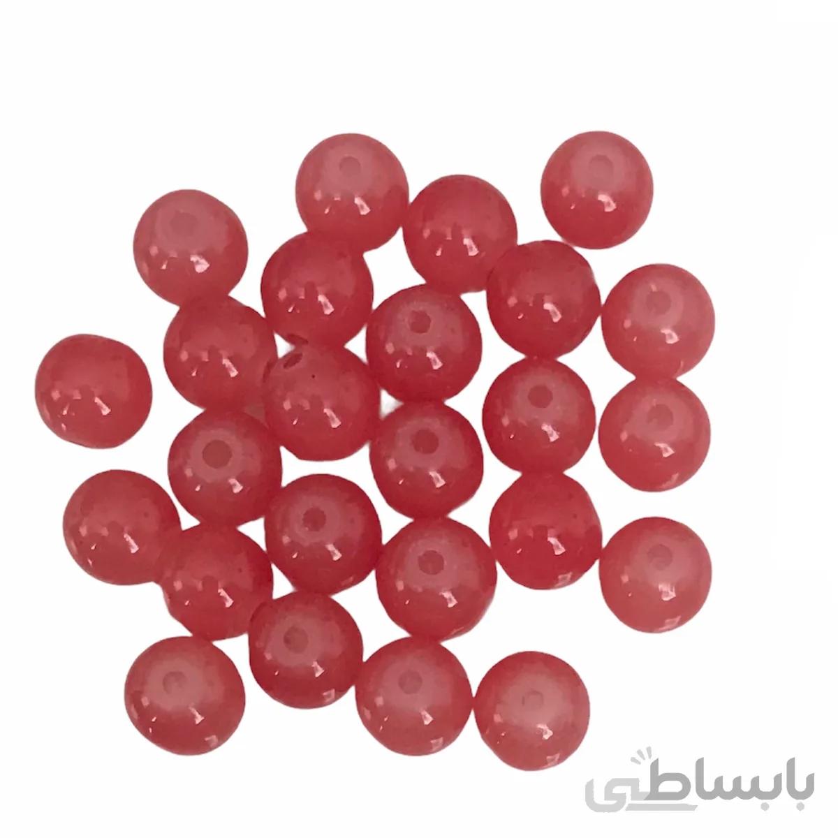 مهره دستبند طرح عنابی روشن بسته ۱۰۰عددی