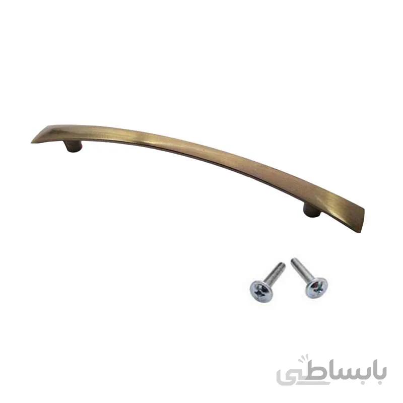 دستگیره کابینت دو پیچ زیتونی فلزی مدل G180 طول 17.5 سانتیمتر