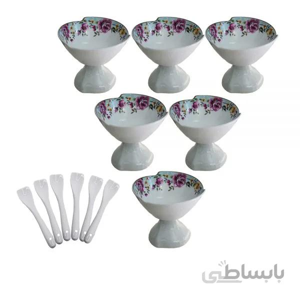 بستنی خوری مدل کاملیا بسته 6 عددی