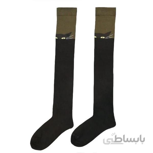 جوراب بلند اسپرت زنانه طرح گربه سیاه کد PH448