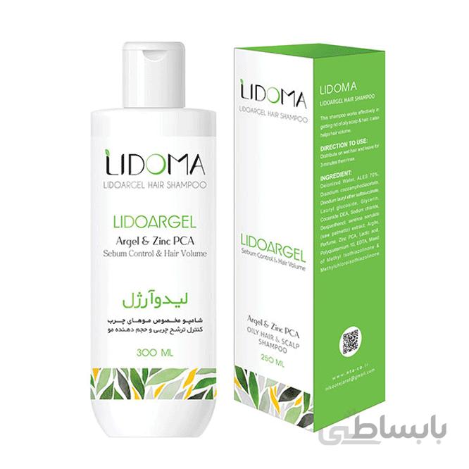 شامپو ترشح چربی و حجم دهنده مو لیدو آرژل Lidoargel لیدوما 300 میلی لیتر