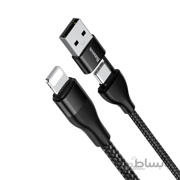 کابل تبدیل USB و Type-c به لایتنینگ باسئوس دو کاره مدل CATLYW-G01 ا Baseus Dual Output CATLYW-G01
