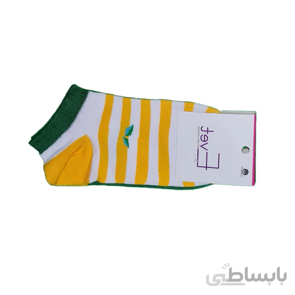 جوراب مچی دخترانه طرح لیمو دو رنگ