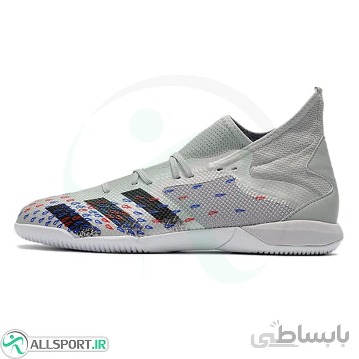 کفش فوتسال آدیداس پردیتور طرح اصلی Adidas Predator Freak.3 White Grey