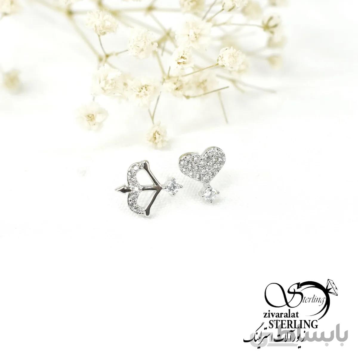 گوشواره میخی نقره کد 6216