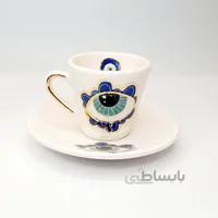 فنجان نعلبکی قهوه خوری با لاستر طلا کد ۱۴
