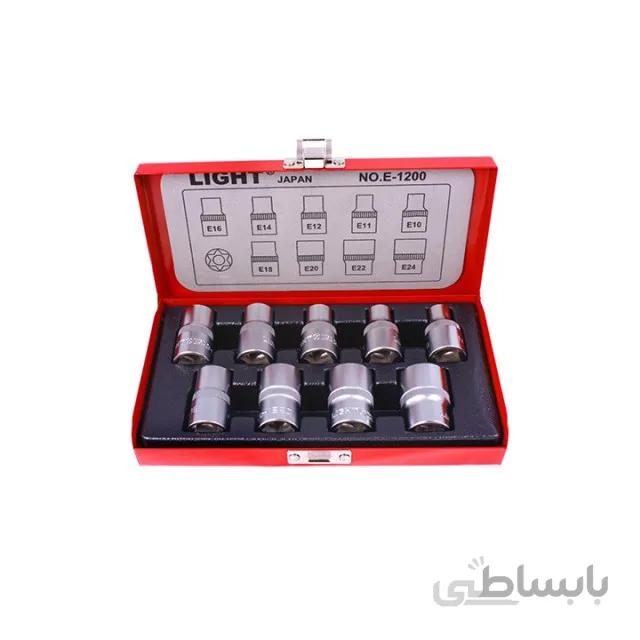 جعبه بکس 9 پارچه E درایو 1/2 اینچ لایت مدل LIGHT E1200