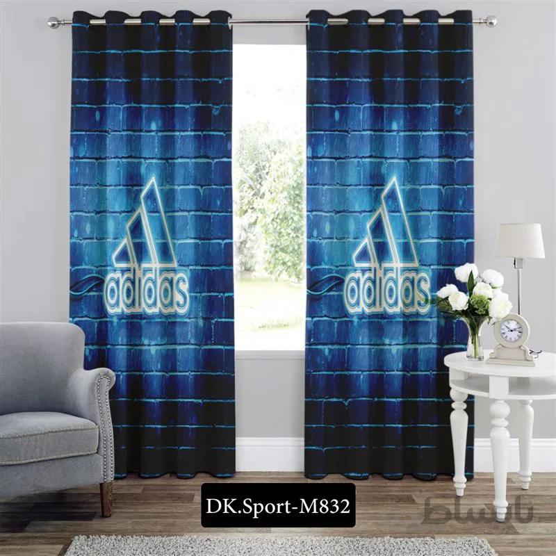 پرده پانچی (هازان و مخمل) کد DK.S.M832 طرح اسپرت برند آدیداس
