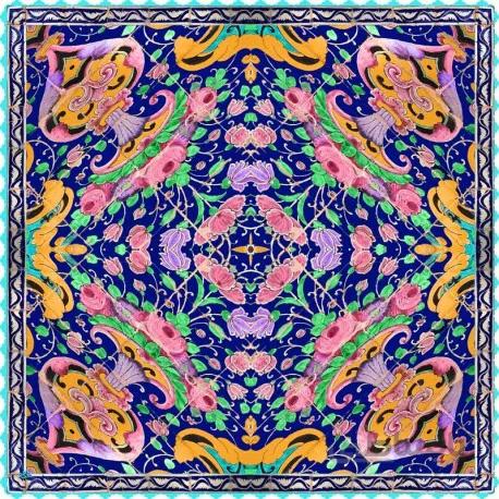 رومیزی مخمل مربع فیروزه