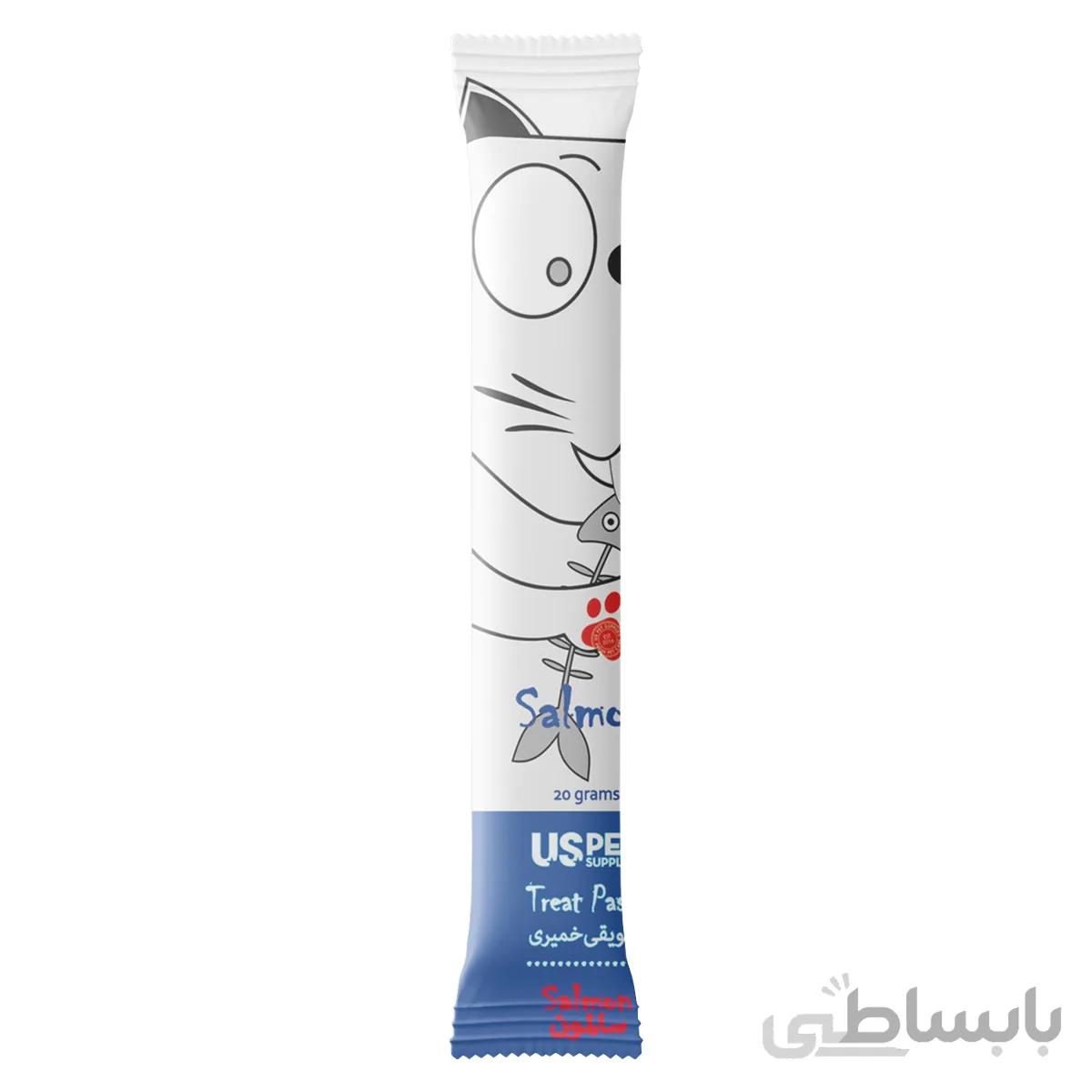 بستنی یو اس پت گربه با طعم ماهی سالمون 20 گرمی ا USPET Treat Paste with Salmon