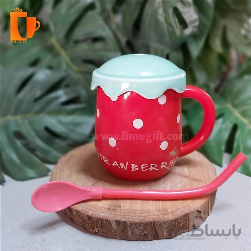 ماگ میوه ای طرح توت فرنگی