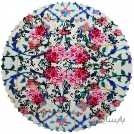 رومیزی مخمل گرد گل کاغذی
