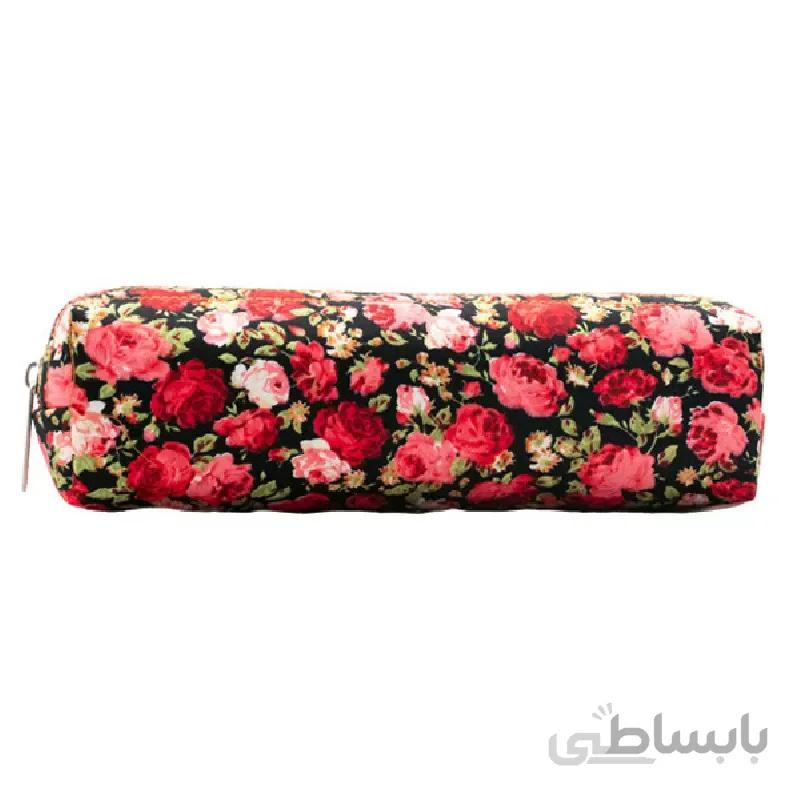 جامدادی پارچه ای تک زیپ زمینه مشکی مدل ریحان بهشت ا جامدادی پارچه ای تک زیپ زمینه مشکی مدل ریحان بهشت