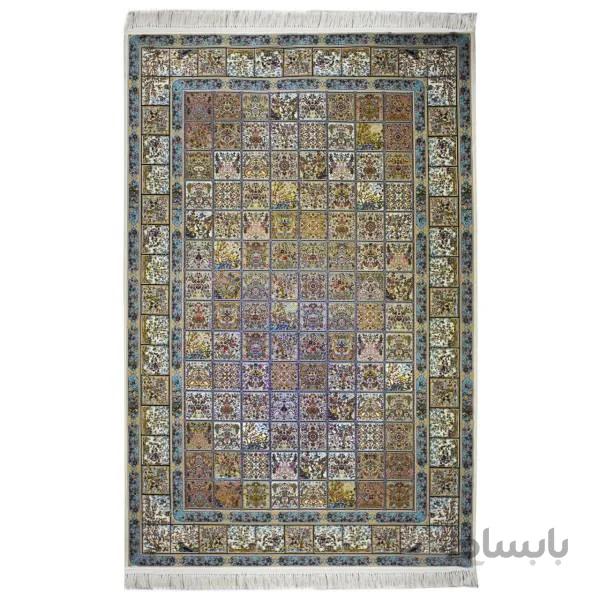 فرش پاتریس طرح خشتی زمینه کرم