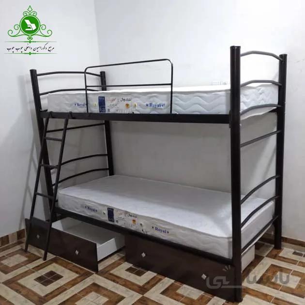 تخت خواب دو طبقه مدل میله ای