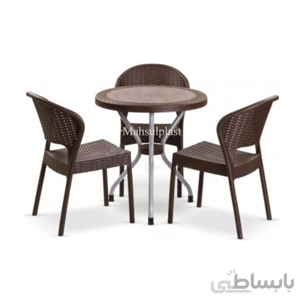 ست میز و صندلی 3نفره مدل حصیری ناصر 972 422