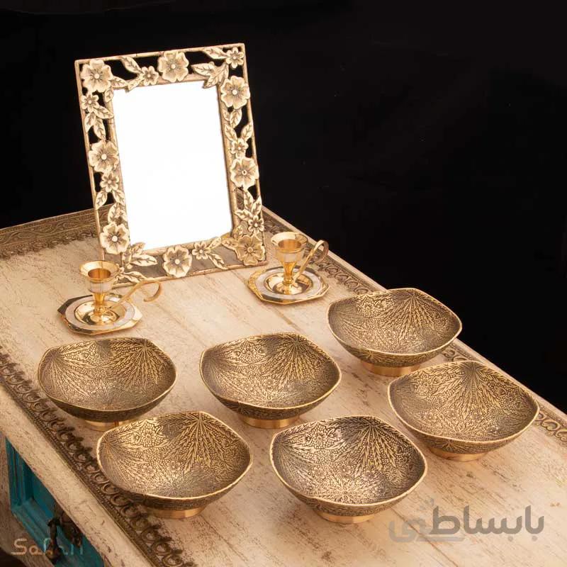 ست هفت سین برنجی طلایی کد 1096