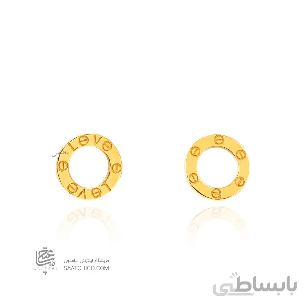 گوشواره طلا طرح LOVE کارتیر کد CE430