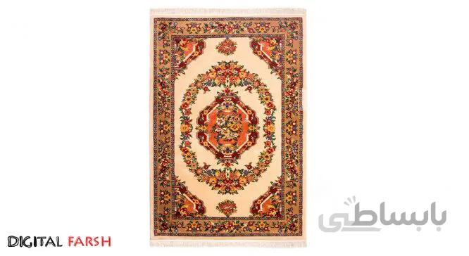 فرش ماشینی پاتریس طرح گلاب زمینه کرم