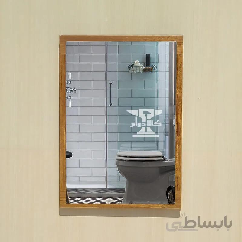 آینه روشویی ساده | ۴۰ در ۶۰ طرح روکش آنتیک طلایی