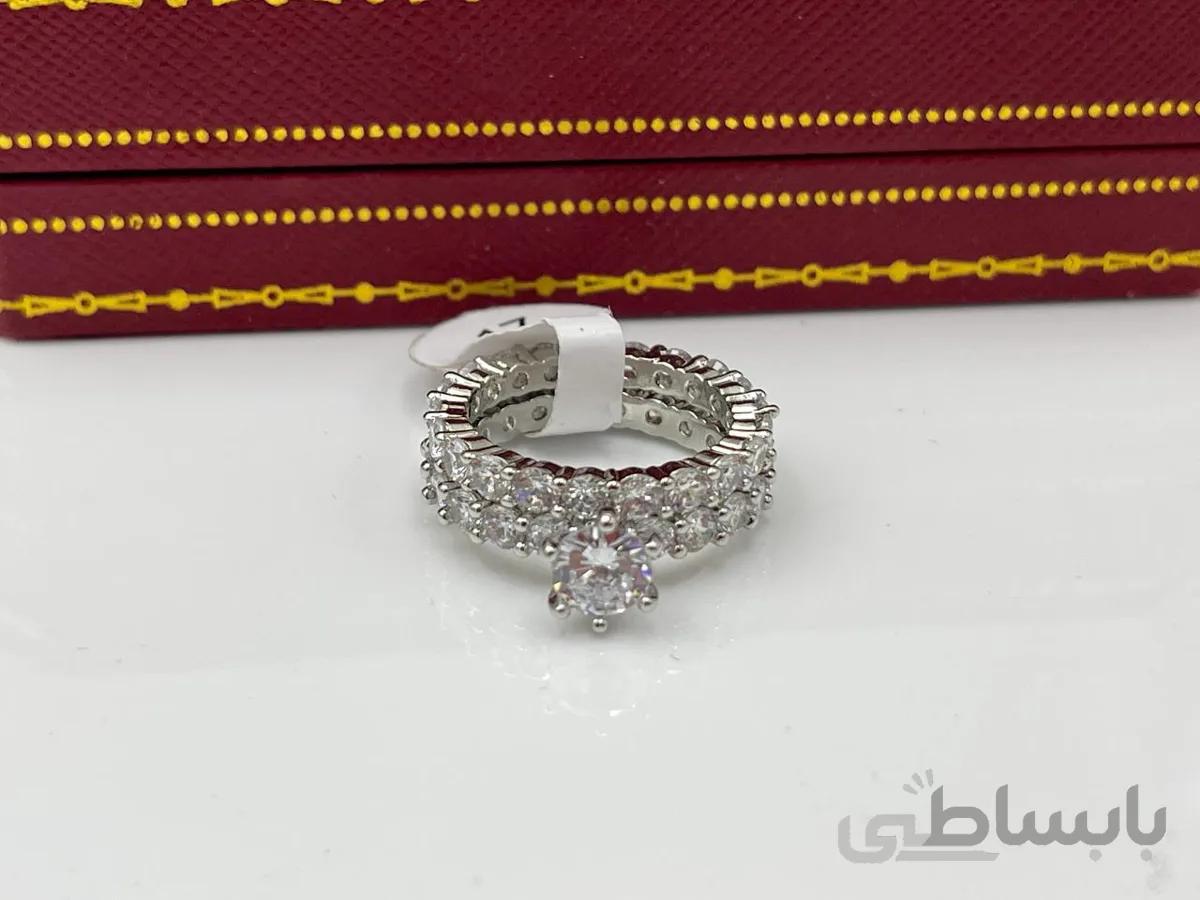 حلقه و پشت حلقه سولیتر نگین کاری