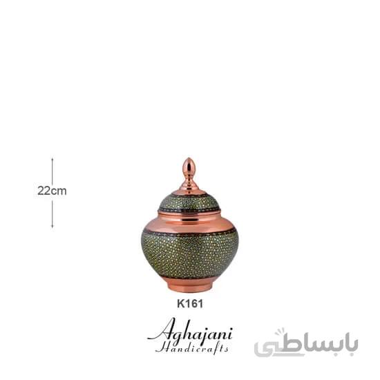 قندان سیبی مس و خاتم برند آقاجانی