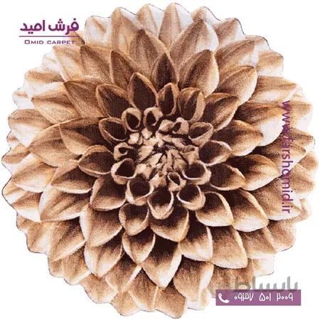 پادری دایره قطر ۱ متر گل میخک قهوه ای شکلاتی زرباف