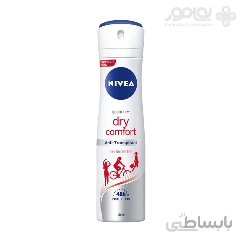 اسپری ضد تعریق زنانه نیوا مدل Dry Comfort حجم 150 میل NIVEA ا Nivea Dry Comfort Anti-perspirant Deodorant
