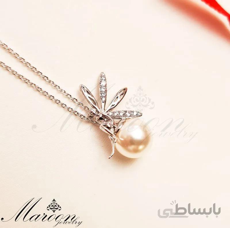 گردنبند فرشته و مروارید مارون CN204
