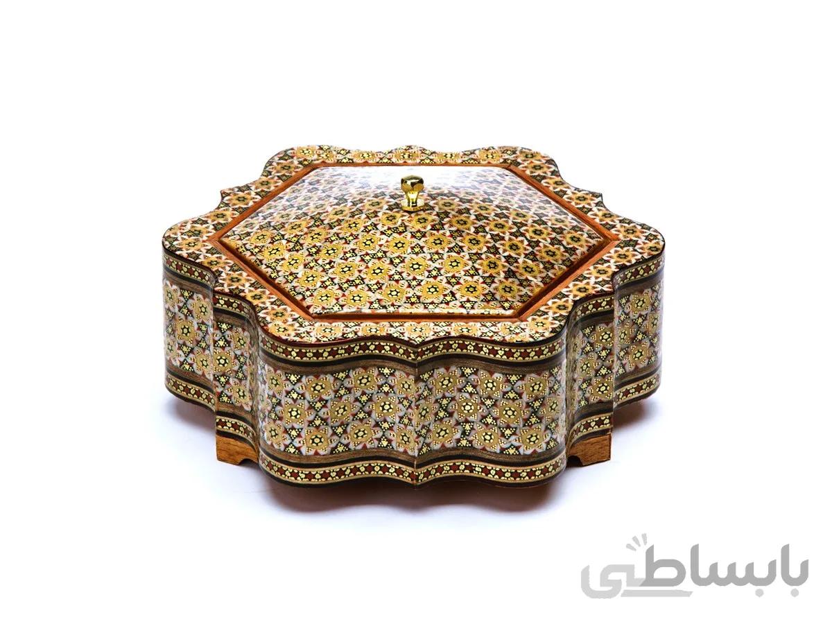 شکلات خوری خاتم کاری دالبری شش ضلعی