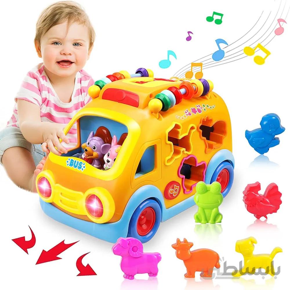 اسباب بازی موزیکال اتوبوس شادی هولی تویز مدل 988 Hola Toys Activity Shape Sorting Bus