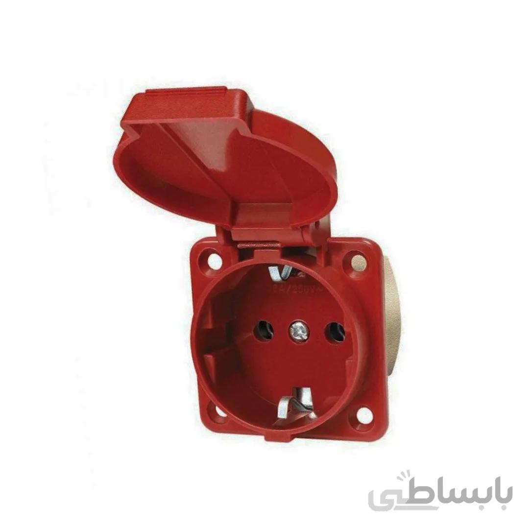 پریز درب دار قرمز پارت الکتریک مدل تابلویی