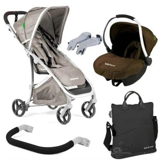 ست 5 تکه کالسکه کریر مدل ایموشن رنگ کرم بیبی هوم Babyhome