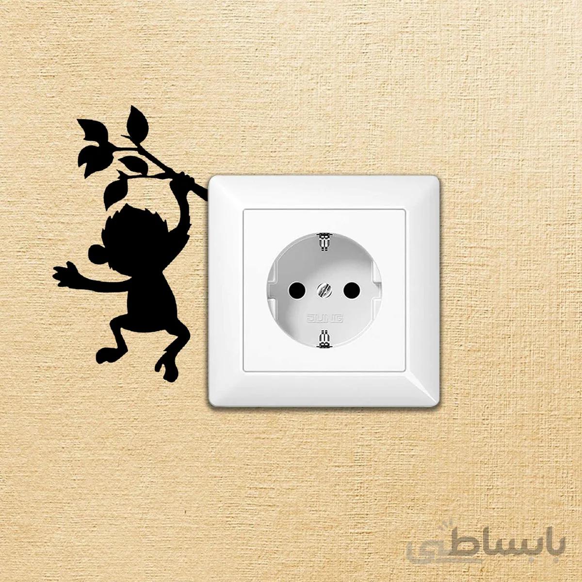 اشکال دکوراتیو کلید و پریز فروشگاه آژنگ طرح بچه میمون کد AD-S-590
