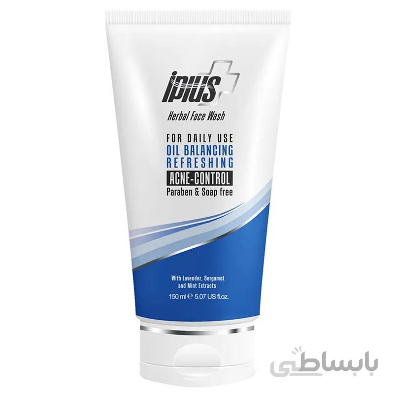 ژل شستشوی صورت ای پلاس مناسب پوست چرب واکنه ای 150میل Iplus