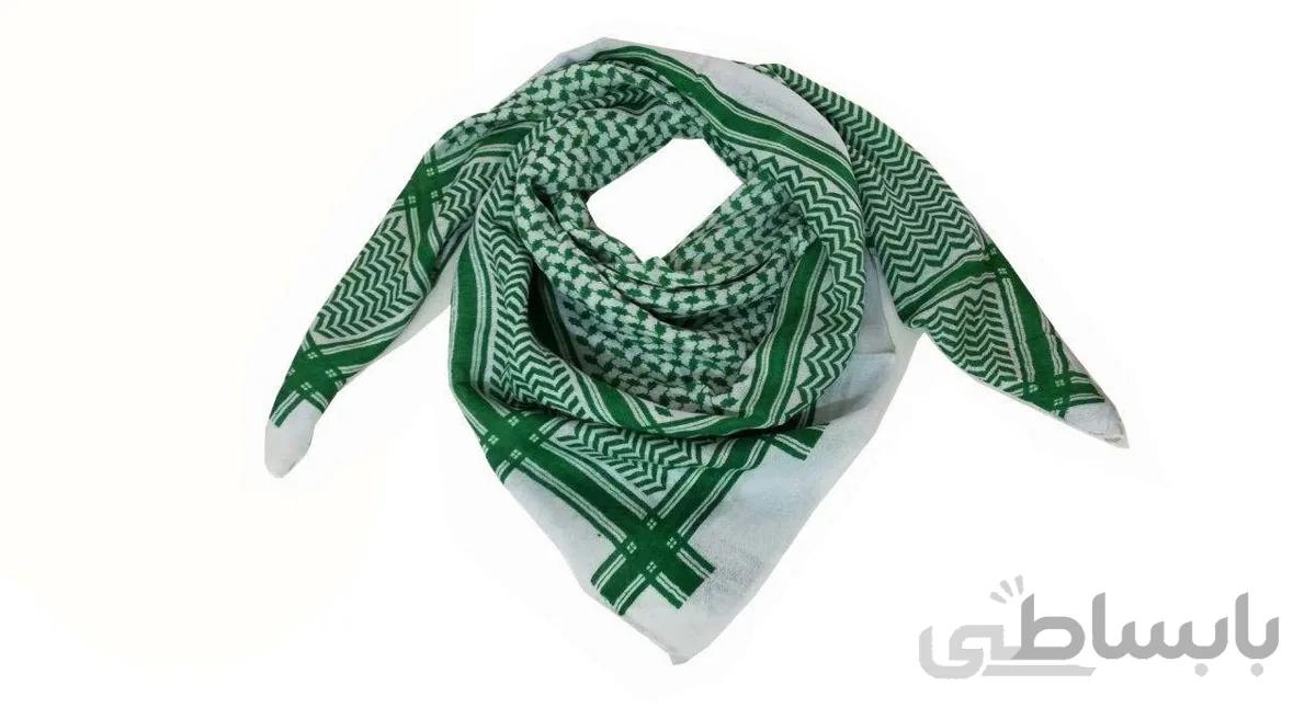 دستمال سر و گردن کردی طرح جامانه رنگ سبز